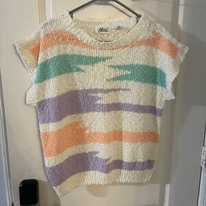 Alicia vintage 80’s Women's Multicolor Crew Neck Sweater